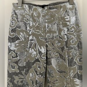 MAJE sequin-embroidered velvet pants